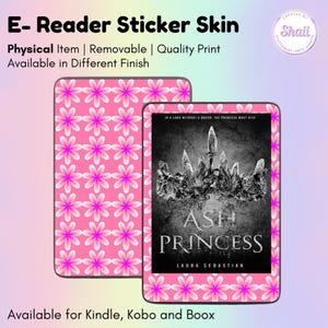 Pink flowers in Pink E-reader Skin Sticker | Kindle Skin, Kobo Skin, Boox Skin | Created by Shaii