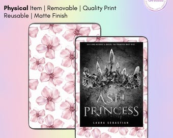 Adhesivo decorativo vintage con diseño de flores rosas para lectores electrónicos / Funda para Kindle, Kobo, Xteink, Boox / Creado por Shaii