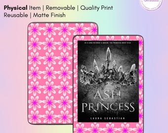Pink flowers in Pink E-reader Skin Sticker | Kindle Skin, Kobo Skin, Xteink skin, Boox Skin | Created by Shaii
