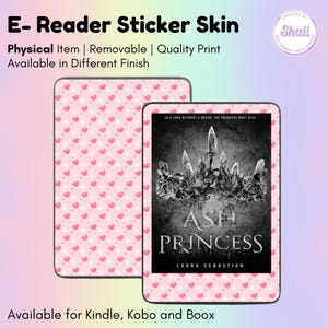 Pink Hearts E-reader Skin Sticker | Kindle Skin, Kobo Skin, Boox Skin | Created by Shaii