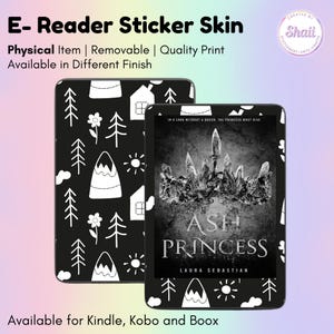 Doodle on Black E-reader Skin Sticker | Kindle Skin, Kobo Skin, Boox Skin | Created by Shaii