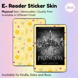 Yellow Fleurs E-reader Skin Sticker | Kindle Skin, Kobo Skin, Boox Skin | Created by Shaii