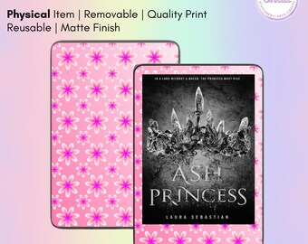 Adhesivo para lector electrónico con estampado floral rosa desvaído / Adhesivo para Kindle, Kobo, Xteink, Boox / Creado por Shaii