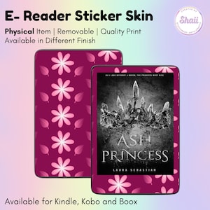 Flowers on Maroon E-reader Skin Sticker | Kindle Skin, Kobo Skin, Boox Skin | Created by Shaii