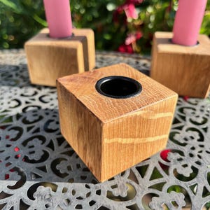 Candle holder / candlestick oak end grain, stick candle holder, candlestick, table decoration wood rustic, wooden candle holder