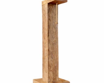 Lanterna/portacandele fai da te, rovere dall'aspetto vintage, lampada decorativa, legno di recupero rustico, lampada da terra con travi in rovere, rovere selvatico in stile country