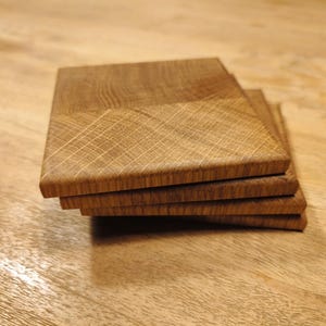 Set of 4 coasters glass coasters made of oak end grain handmade