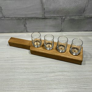 Shot plate / shot board oak / serving board for shot glasses / schnapps glasses, schnapps bar wood