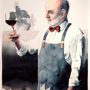 Sommelier Watercolour Aquarell