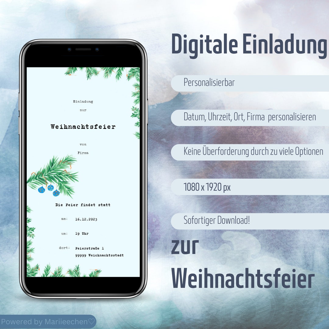 Invitation Christmas Party Template Digital Customizable Etsy