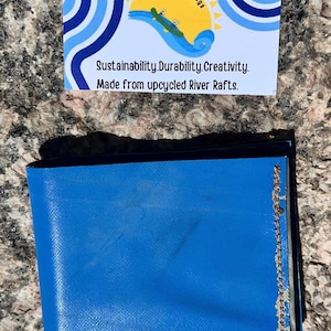 The Watershed Wallet, made in Colorado from river rafts that can no longer float, however still have a purpose! Upcycled rubber leather.