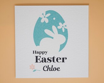 Gepersonaliseerde Happy Easter Card-Elke naam- Paaskaart - Paaskaart voor koppel - Paaskaart voor familie