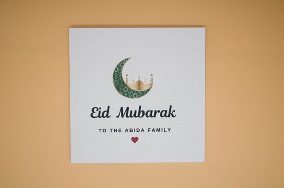 Personalised Eid Mubarak Card-Card For Eid Mubarak- Eid Card -Happy Eid Card-Eid Mubarak Greeting Cards-Eid Greeting Cards