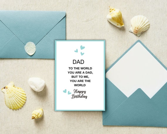 Happy Birthday To A Special Dad - Dad Birthday Card - Birthday Card For Dad -From Daughter- Dad Birthday Gift - From Son