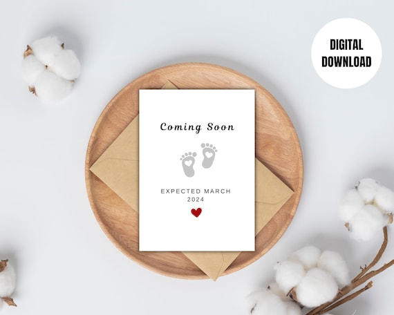 Personalised Expecting Baby Pregnancy Card- Coming Soon Pregnancy Card - Baby Announcement Pregnancy Card