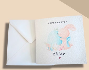 Gepersonaliseerde Happy Easter Card-Elke naam- Paaskaart - Paaskaart voor koppel - Paaskaart voor familie