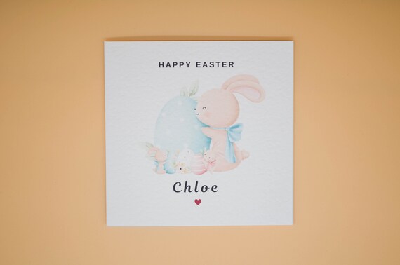 Personalised Happy Easter Card-  Any Name -Easter Card for Friend - Easter Card For Partner - Easter Card for Mom & Dad - Sister and Brother