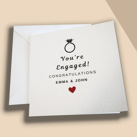 Customizable Engagement Congratulations Card for Friends | Happy Couple Engagement Card | Personalized Congrats on Your Engagement Card