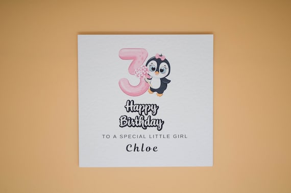 Personalised Happy First Birthday Card for Little Girl and Boy - Happy 3rd Birthday Card for Son and Daughter - 3rd Birthday Card