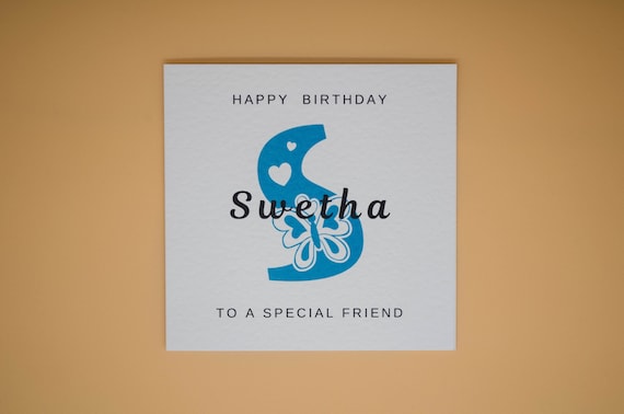 Personalized Birthday Card - Any Name - Happy Birthday Card For Her and Him - Custom Birthday Card for Friends ,Girls and Boys