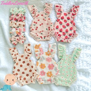 Body estivo per bambini, abito estivo per bambini con stampa floreale, abbigliamento estivo per bambini, body per ragazze, body estivo per bambine, abbigliamento estivo