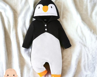 Schattige pinguïn baby romper pasgeboren pinguïn jumpsuit peuter pinguïn romper schattige winter baby romper dieren baby romper pinguïn babykostuum
