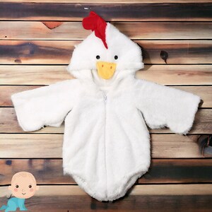 Nouveau-né poussin bébé barboteuse mignon en peluche nouveau-né poulet Costume nouveau-né chaud polaire body enfant en bas âge poulet Costume nouveau-né poussin body image 2