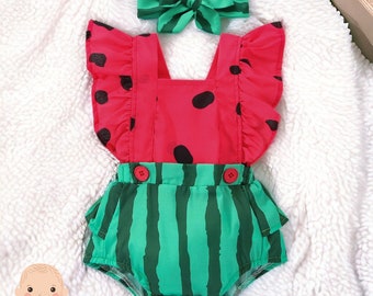 Wassermelone Baby Body, Sommer Baby Body, Sommer Baby Kleid, Sommer Baby Romper, Wassermelone Strampler, Wassermelone Kleidung Neugeborenen Kleidung