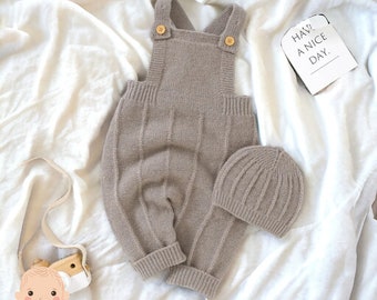 Gestrickte Baby Romper Neugeborene Handgemachte gestrickte Romper Unisex Kleinkind Handgestrickte Overall Romper koreanische Art-Baby-Kleidung gestrickte Neugeborene