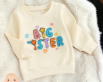 Suéter de hermana mayor - sudadera de hermana mayor - ropa de hermana mayor - regalo de hermana mayor - suéter de bebé recién nacido - ropa de recién nacido - regalo de recién nacido