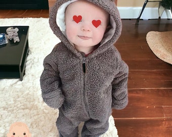 Cute Baby Winter Romper Winter Baby Jumpsuit Warm Baby Romper Newborn Winter Jumpsuit Cute Baby Winter Outfit Baby Bear Winter Romper unisex