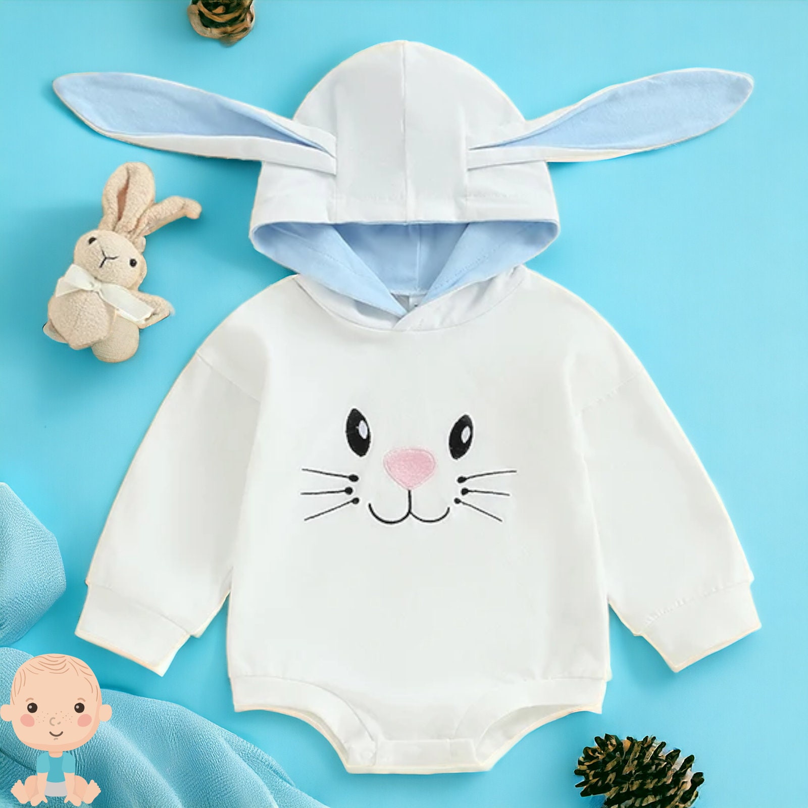 Easter Newborn Bunny Romper Easter Bunny Toddler Jumpsuit Bunny Long easter-newborn-bunny-romper-easter-bunny-toddler-jumpsuit-bunny-long