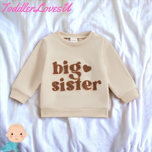 Embroidered Big Sister Sweater - Newborn Big Sister Sweater - Big Sister Sweater for Kids - Big Sister Embroidered Top - Big Sister Gift