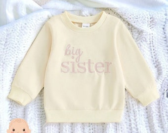 Maglione ricamato Big Sister - Maglione Big Sister neonato - Maglione Big Sister per bambini - Top ricamato Big Sister - Regalo Big Sister