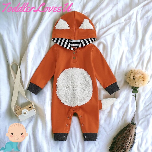 Fox Baby Costume Newborn Fox Costume Fox Baby Romper Fox Newborn Jumpsuit Newborn Costume Baby Costume Kids Fox Costume Fox Toddler Costume