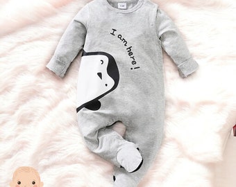 Body de bebé pingüino, Romper bebé pingüino, Body de bebé de verano, Romper bebé de verano, Ropa de pingüino recién nacido, Pingüino pequeño, Regalo de pingüino