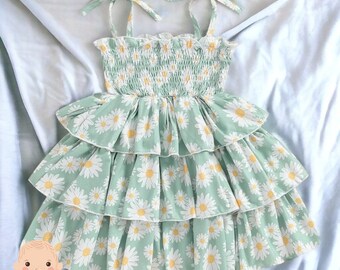 Baby meisje jurkje, baby zomerjurkje, baby sundress, baby meisjes bodysuit, babykleding, zusje jurkje, babyjurkje, baby meisje zomer cadeau