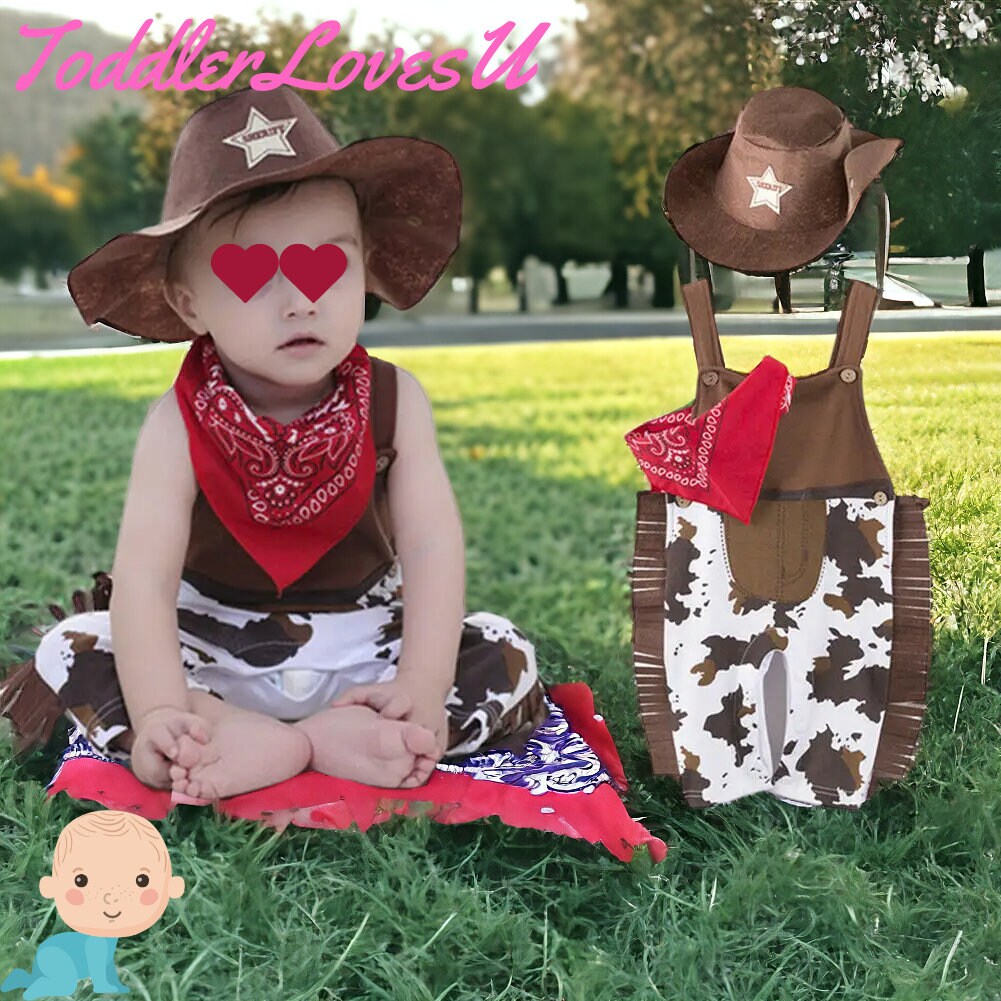 Déguisement Cowboy Bébé - Combinaison et Chapeau - 7-12 mois