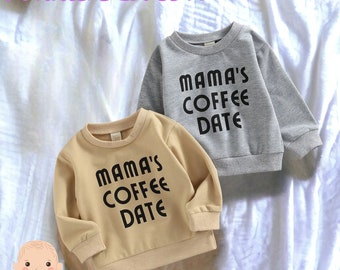 Mamas Coffee Date Baby Sweater Cute Baby Sweater Mamas Baby Sweater Cute Kids Sweater Coffee Sweatshirt Coffee Baby Clothes Coffee Baby Gift