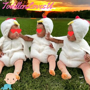 Nouveau-né poussin bébé barboteuse mignon en peluche nouveau-né poulet Costume nouveau-né chaud polaire body enfant en bas âge poulet Costume nouveau-né poussin body image 1