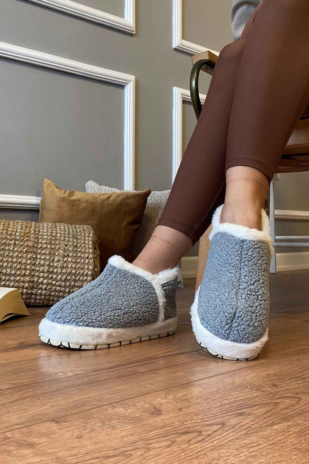 Cozy House Slippers Comfy Fuzzy Home Shoes Cute Winter Etsy