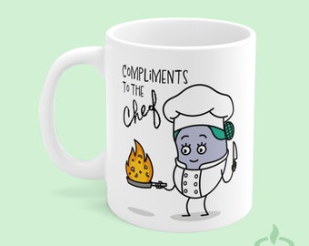 Tasse de chef personnalisée pour elle. Tasse à café cadeau chef. Cadeau d'anniversaire de cuisinier. Compliments pour la tasse du chef. Vous avez obtenu le cadeau d'emploi pour lui par Omuggle.