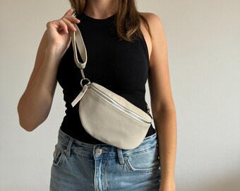 Bum Bag very Trendy cream Corduroy fancy Cotton Lining can Be Worn Over the Shoulder adjustable Polyester Strap light and Solid Etsy