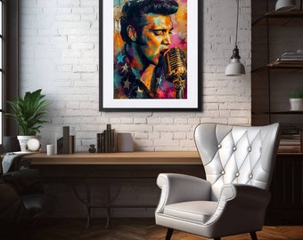 Photo Affiche Poster Elvis Presley - tirage sur papier photo lustré 260g