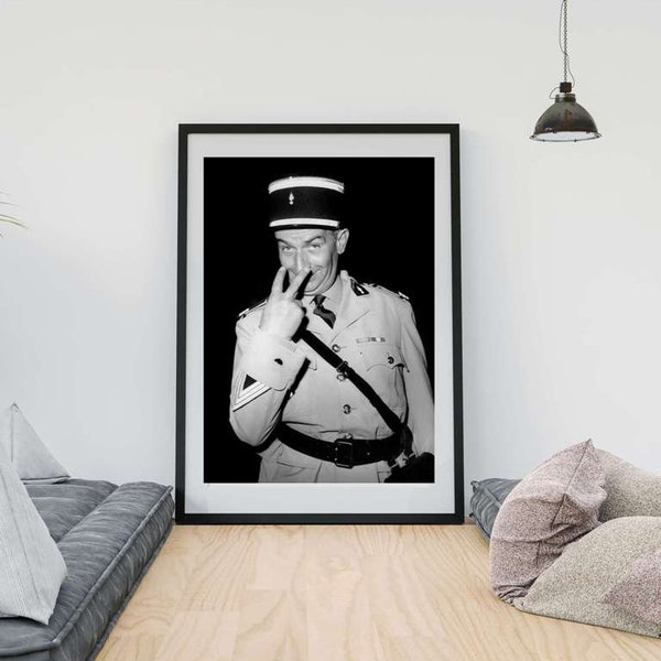 Photo Affiche de Louis de Funes en gendarme - tirage sur papier photo lustré 260g/m2