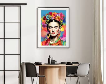 Affiche de Frida Kahlo Pop Art - tirage sur papier photo lustré 260g/m2