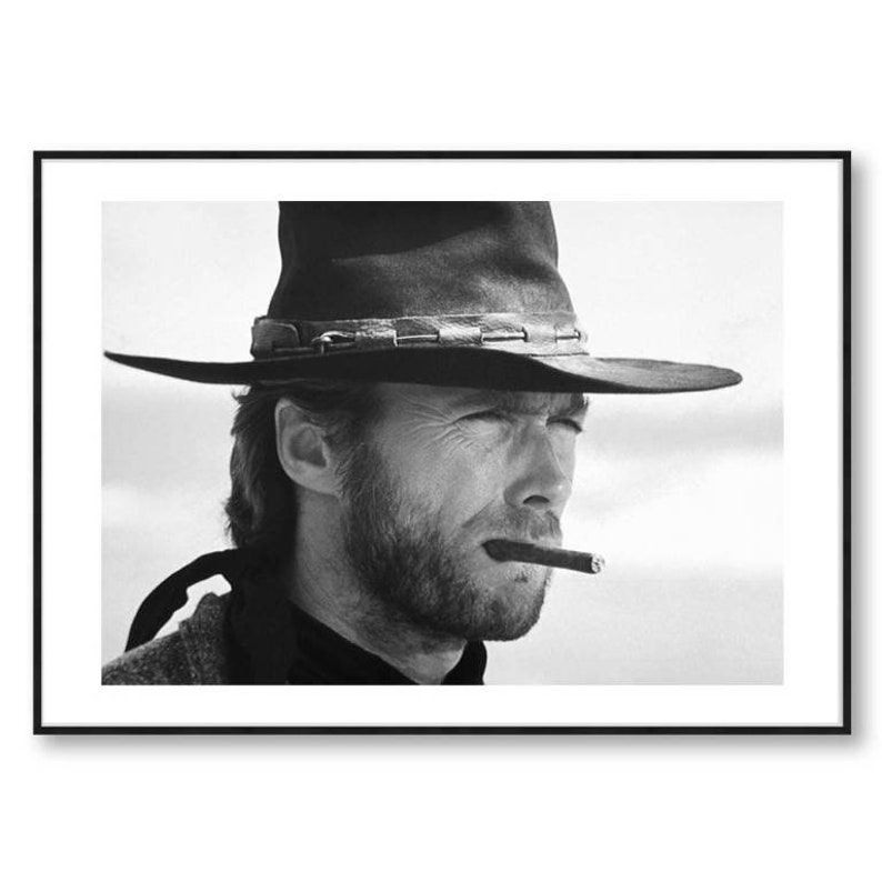 Photo Affiche noir et blanc de Clint Eastwood tirage sur papier photo lustré 260g/m2 image 5