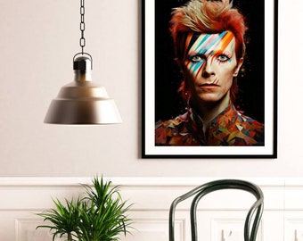 Photo Affiche Poster David Bowie en Ziggy Stardust - tirage sur papier photo lustré 260g