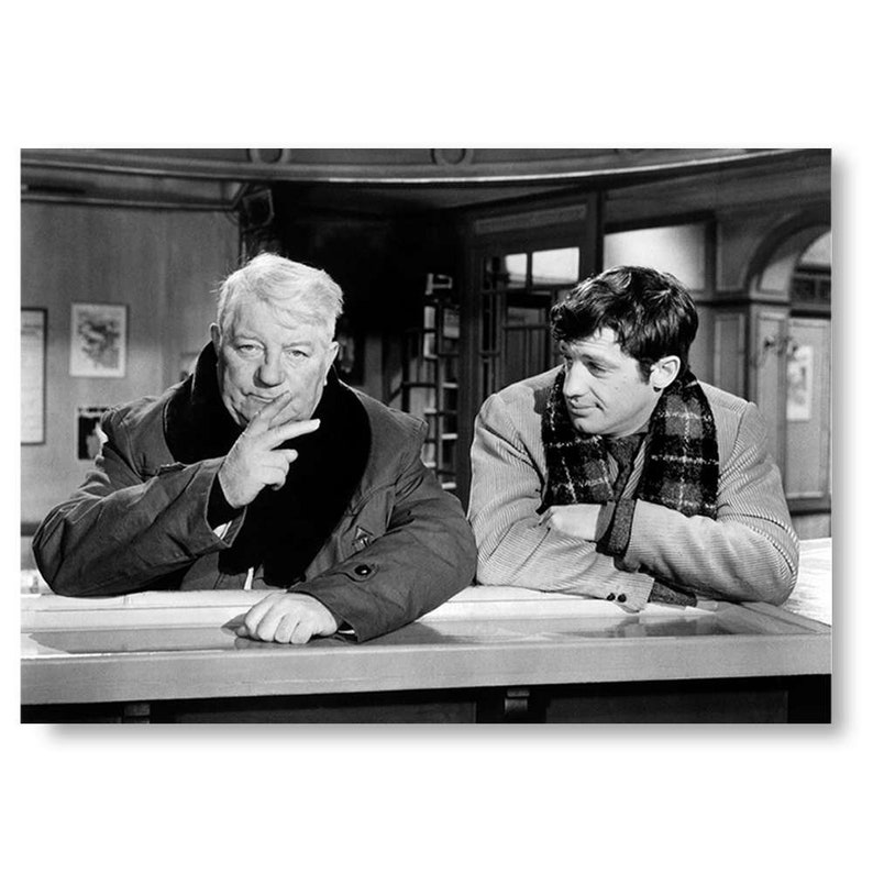 Photo Affiche de Jean Gabin et Jean Paul Belmondo dans le film Un singe en hiver tirage sur papier photo lustré 260g/m2 image 2