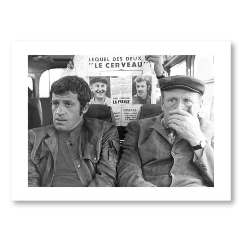Photo Affiche de Jean Paul Belmondo et Bourvil dans le film Le Cerveau tirage sur papier photo lustré 260g/m2 Oui